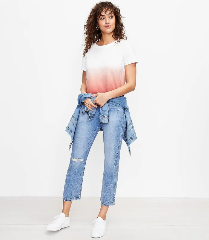 LOFT Dip Dye Surf Tee Forever Navy Women Loungewear