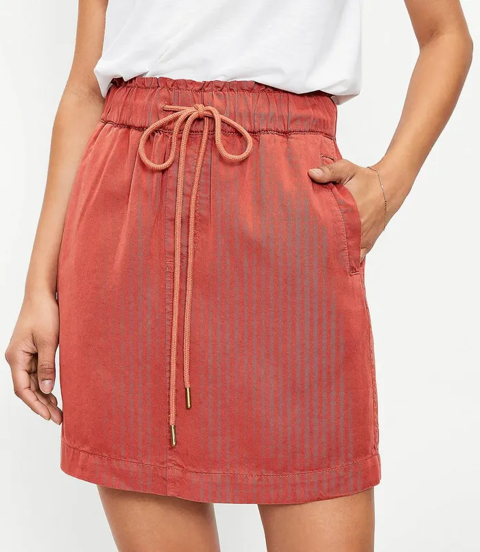 LOFT Drawstring Pocket Skirt Coral Splash Women Skirts