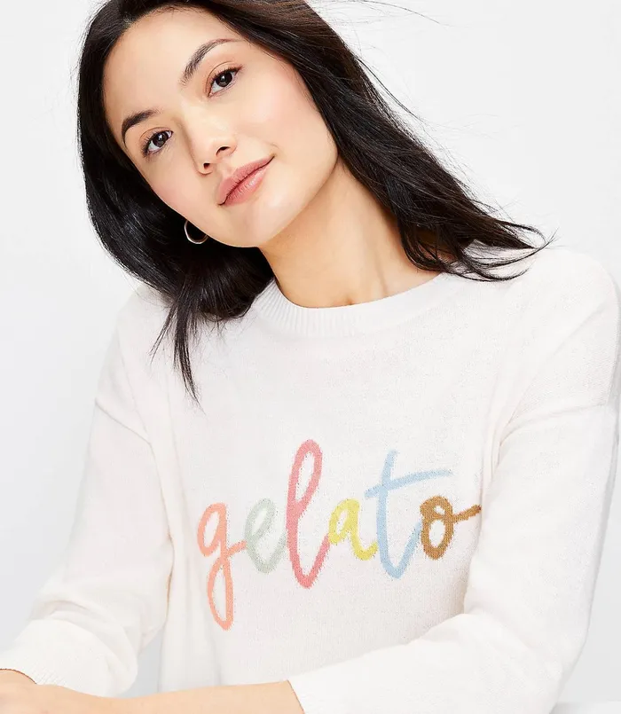 LOFT Gelato Sweater Whisper White Women Sweaters