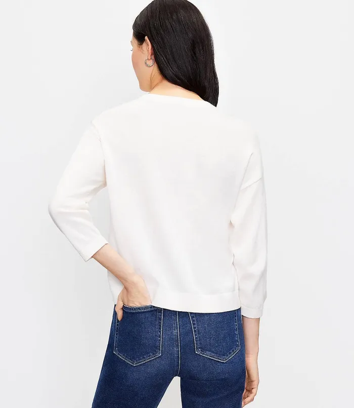 LOFT Gelato Sweater Whisper White Women Sweaters