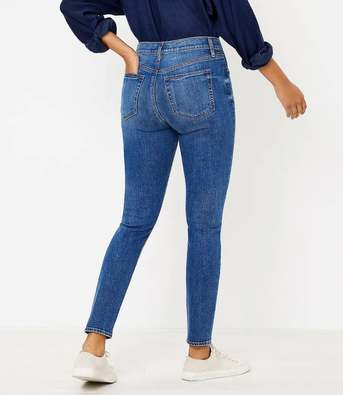 LOFT High Rise Skinny Jeans In Authentic Dark Indigo Wash Authentic Dark Wash Women Jeans