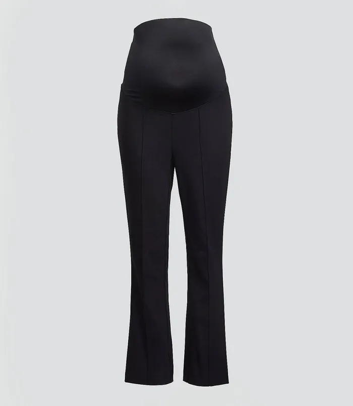 LOFT Maternity Flare Crop Pants Black Women Pants