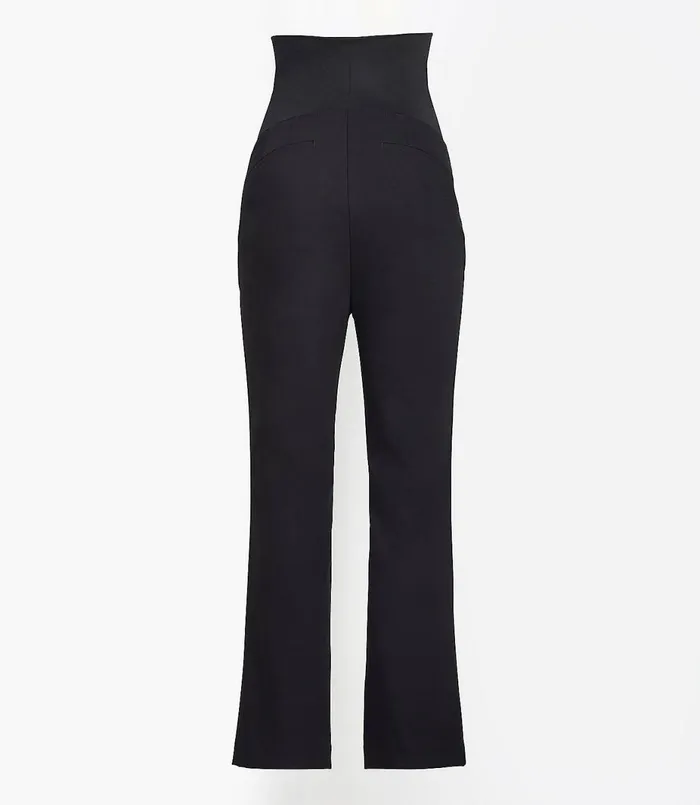 LOFT Maternity Flare Crop Pants Black Women Pants