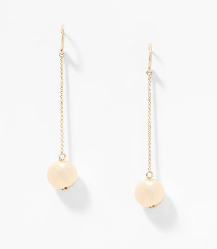 LOFT Metallic Ball Drop Earrings Gold Women Jewelry