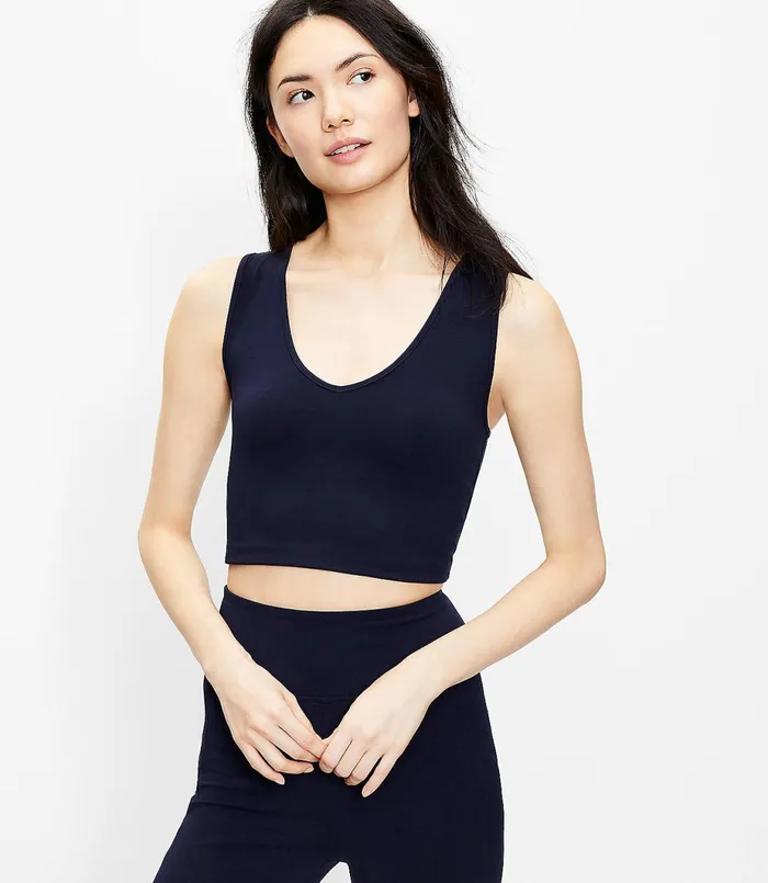 LOFT Petite Lou and Grey Essential VNeck Bralette Rich Pecan Women Petite Tops LOFT Petite Lou and Grey Essential VNeck Bralette Rich Pecan Women Petite Tops