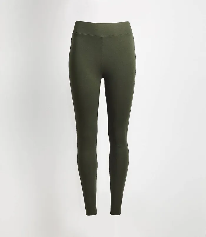 LOFT Petite Seamed Ponte Leggings Black Women Petite Leggings