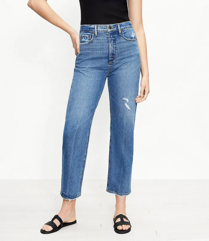 LOFT The 90s Straight Jean In Authentic Indigo Wash Authentic Indigo Women Jeans LOFT The 90s Straight Jean In Authentic Indigo Wash Authentic Indigo Women Jeans
