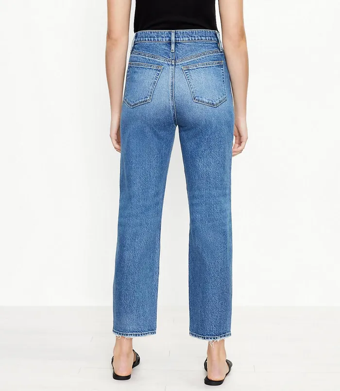 LOFT The 90s Straight Jean In Authentic Indigo Wash Authentic Indigo Women Jeans