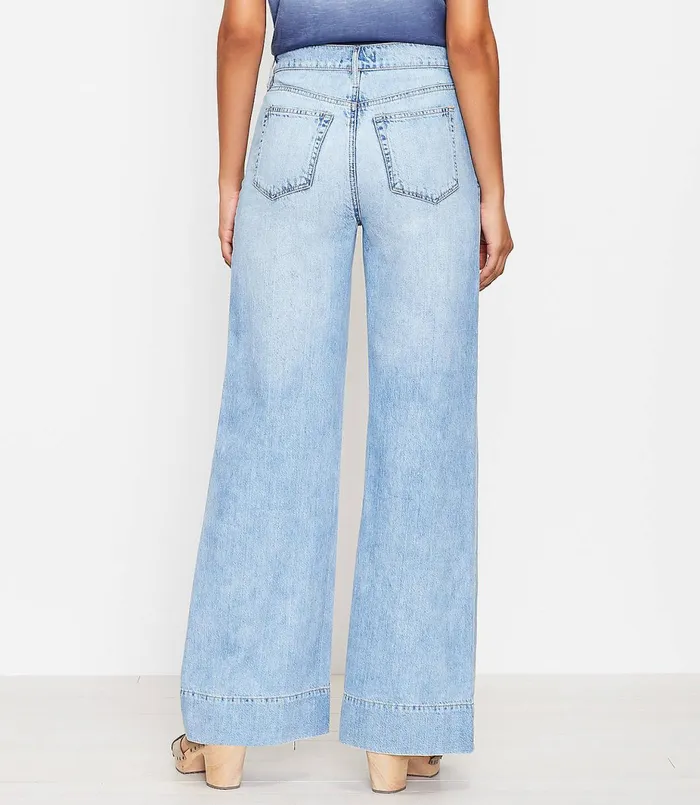 LOFT The High Waist Palazzo Jean In Light Indigo Light Indigo Wash Women Jeans