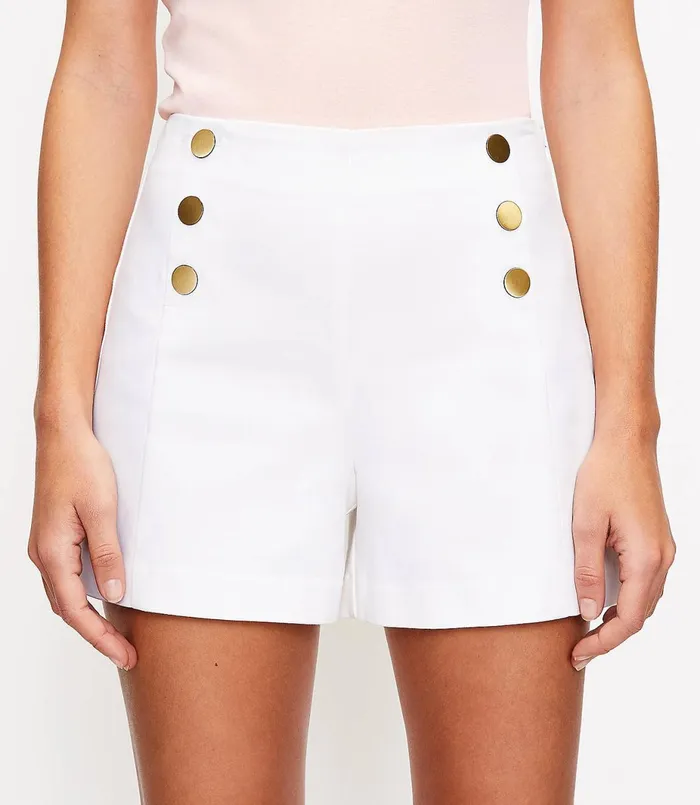 LOFT The Petite High Waist Admiral Short White Women Petite Shorts