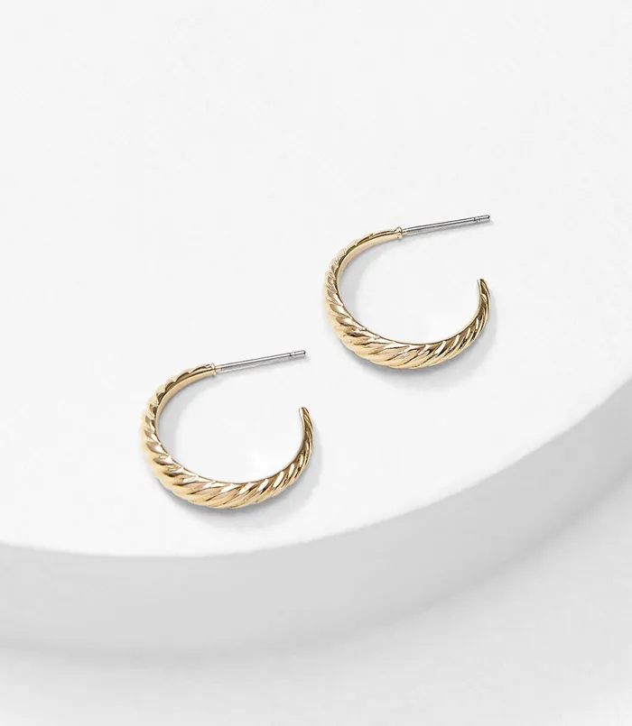 LOFT Twist Hoop Earrings Gold Women Jewelry