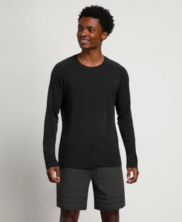 Long Sleeve Shirts Men Wilson Pro Seamless LongSleeve Crew Black