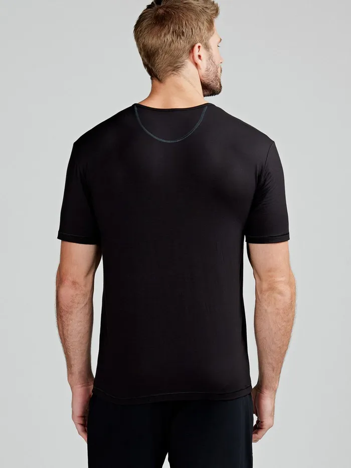 Lounge Men Tasc Performance Bamboo Silk Sleep Short Sleeve Henley