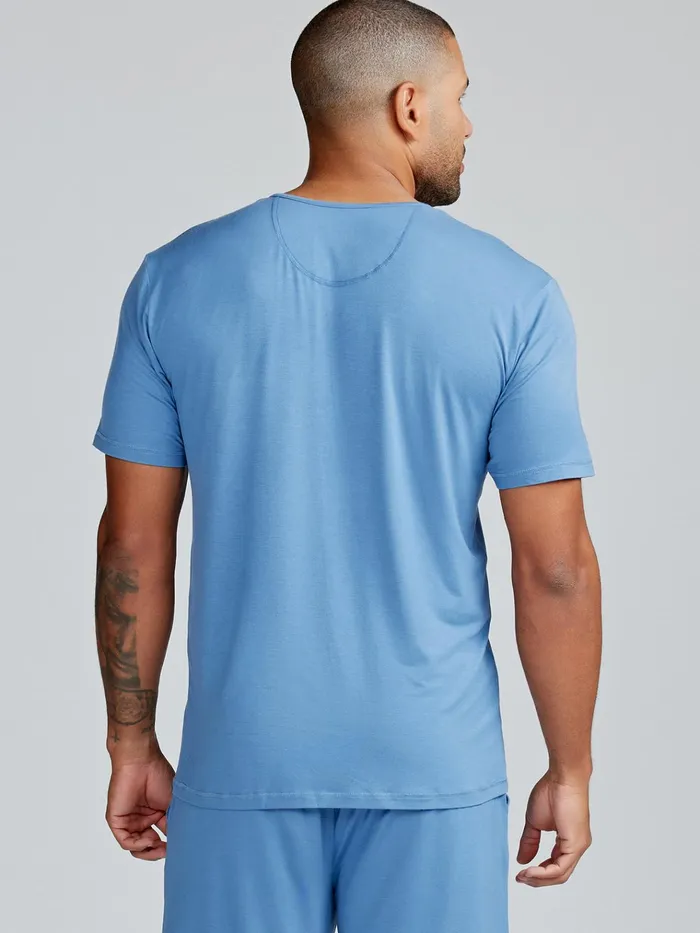Lounge Men Tasc Performance Bamboo Silk Sleep Short Sleeve Henley