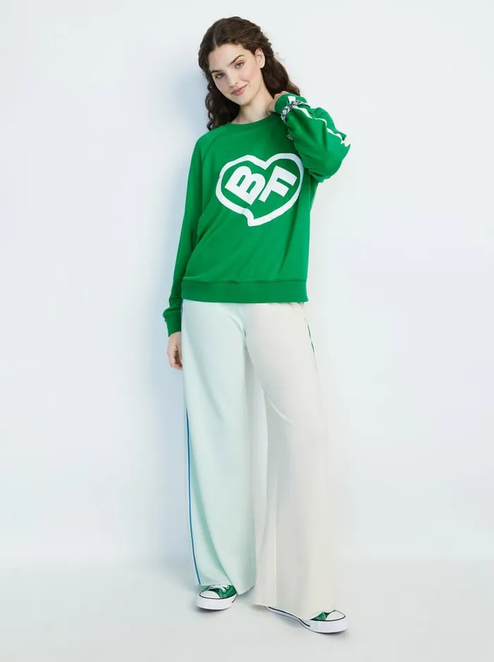 Loungewear Women Alice Olivia Big Feelings Alli Slouchy Crewneck Cheerful Green