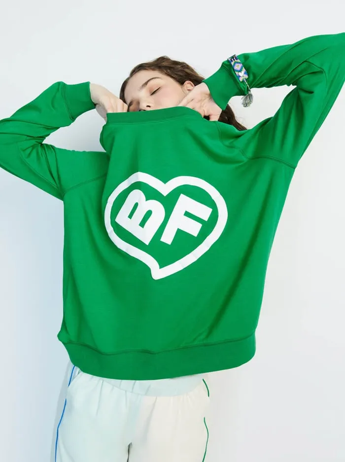 Loungewear Women Alice Olivia Big Feelings Alli Slouchy Crewneck Cheerful Green