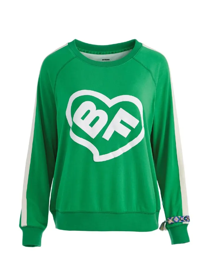 Loungewear Women Alice Olivia Big Feelings Alli Slouchy Crewneck Cheerful Green