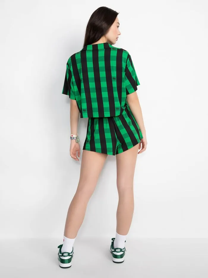 Loungewear Women Alice Olivia Big Feelings Madden Short Sleeve Pj Set Cheerful Greenblack