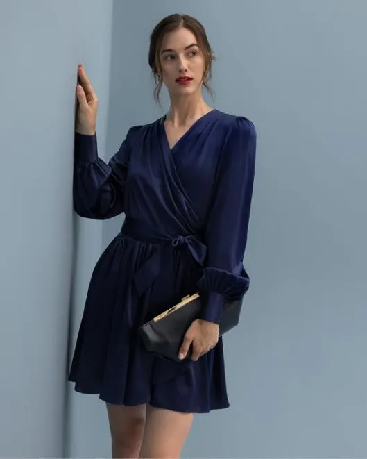 Luxury Silk Linaria Wrap Dress 8211 Long Sleeve Women Jumpsuits Lilysilk Dresses Luxury Silk Linaria Wrap Dress 8211 Long Sleeve Women Jumpsuits Lilysilk Dresses