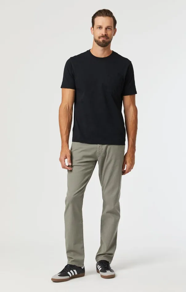 Marcus Slim Straight Leg In Pewter Luxe Twill Men Mavi Jeans Pants