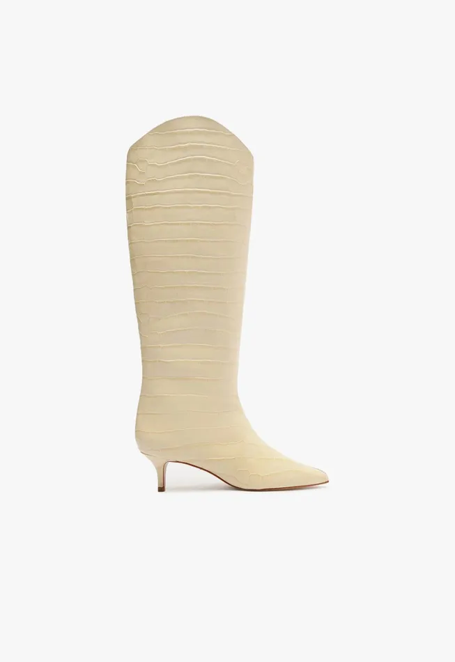 Maryana Lo Wide Boot Beige Women Schutz Shoes Maryana Boots