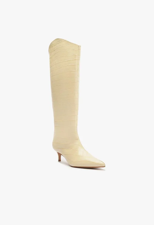 Maryana Lo Wide Boot Beige Women Schutz Shoes Maryana Boots