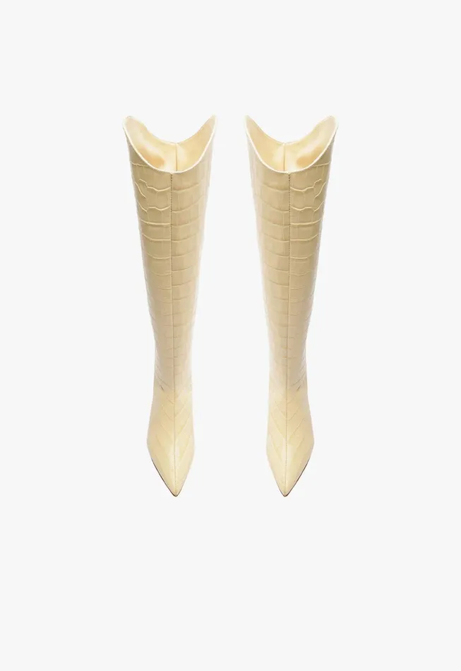 Maryana Lo Wide Boot Beige Women Schutz Shoes Maryana Boots
