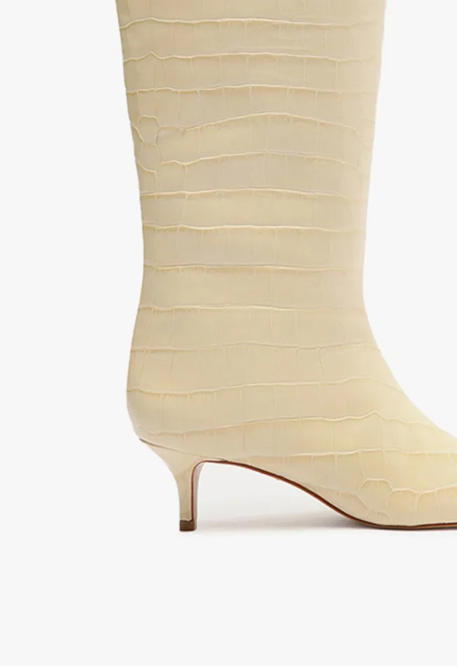 Maryana Lo Wide Boot Beige Women Schutz Shoes Maryana Boots