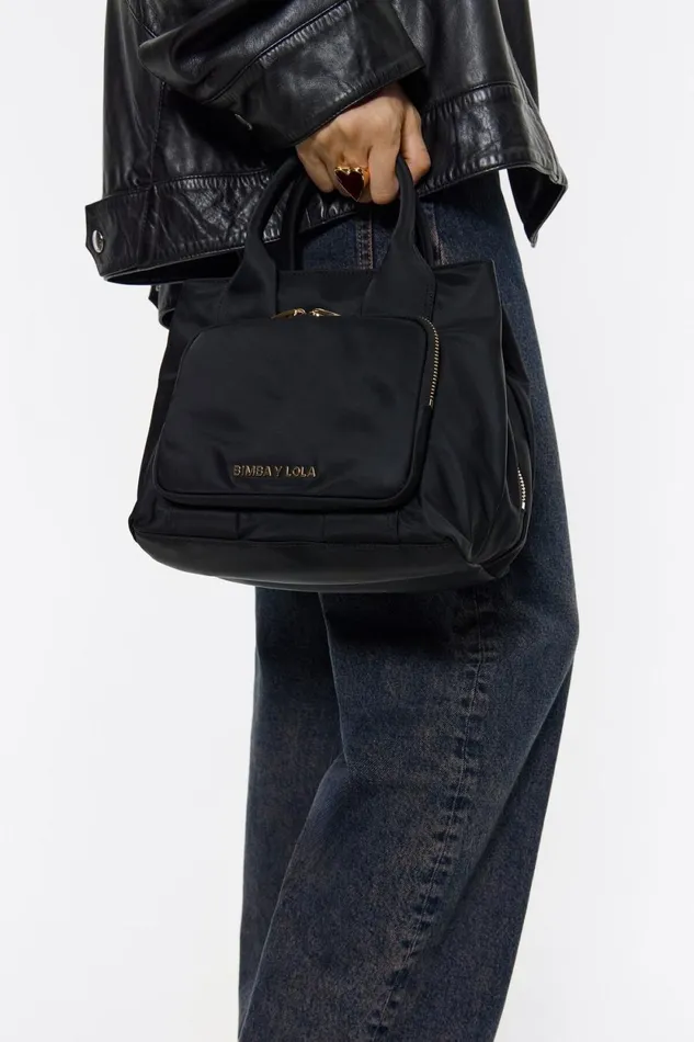 Medium Black Nylon Pocket Handbag Black Women Bimba Y Lola Crossbody Bags Medium Black Nylon Pocket Handbag Black Women Bimba Y Lola Crossbody Bags