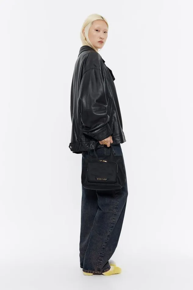 Medium Black Nylon Pocket Handbag Black Women Bimba Y Lola Crossbody Bags Medium Black Nylon Pocket Handbag Black Women Bimba Y Lola Crossbody Bags