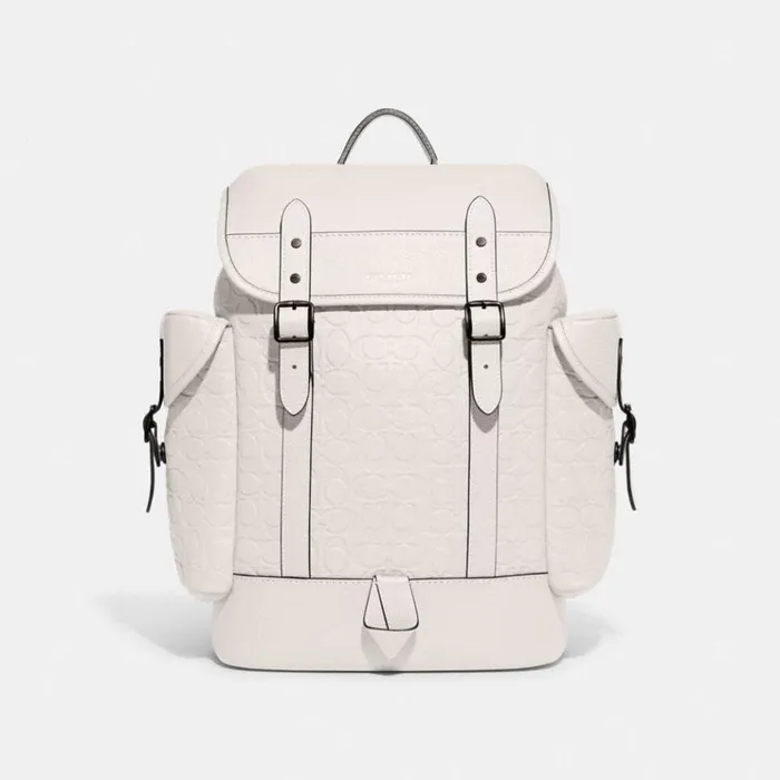 Men Backpacks Coach Hitch Backpack In Signature Leather Chalk