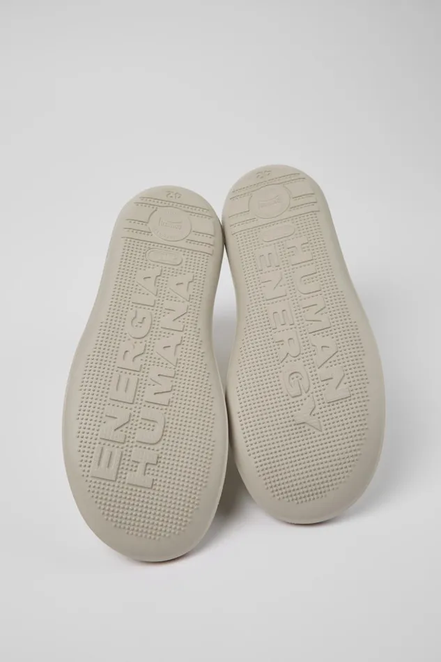 Men Beetle White TextileLeather Basket Bootie Camper Ankle Boots Men Beetle White TextileLeather Basket Bootie Camper Ankle Boots