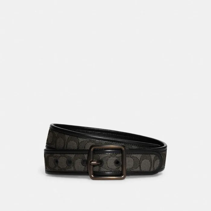 Men Belts Coach Harness Buckle Belt 38 Mm Smokeblack