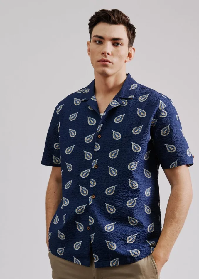 Men Ben Sherman Archive Print Shirts Paisley Print Lightweight Seersucker Shirt Men Ben Sherman Archive Print Shirts Paisley Print Lightweight Seersucker Shirt