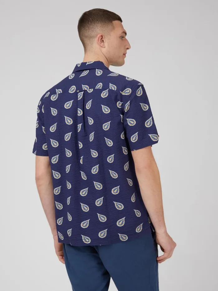 Men Ben Sherman Archive Print Shirts Paisley Print Lightweight Seersucker Shirt Men Ben Sherman Archive Print Shirts Paisley Print Lightweight Seersucker Shirt