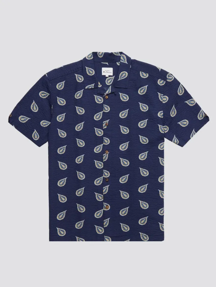 Men Ben Sherman Archive Print Shirts Paisley Print Lightweight Seersucker Shirt Men Ben Sherman Archive Print Shirts Paisley Print Lightweight Seersucker Shirt