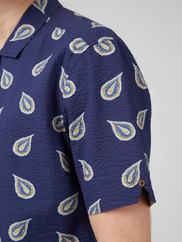 Men Ben Sherman Archive Print Shirts Paisley Print Lightweight Seersucker Shirt Men Ben Sherman Archive Print Shirts Paisley Print Lightweight Seersucker Shirt