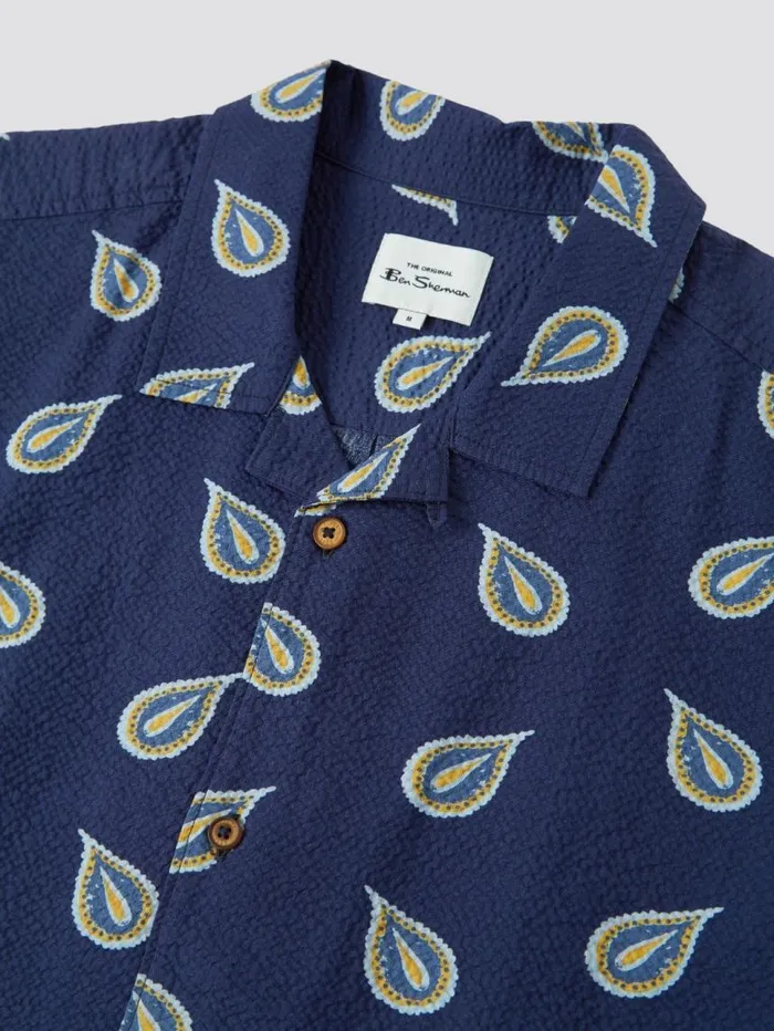 Men Ben Sherman Archive Print Shirts Paisley Print Lightweight Seersucker Shirt Men Ben Sherman Archive Print Shirts Paisley Print Lightweight Seersucker Shirt