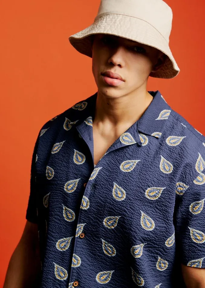 Men Ben Sherman Archive Print Shirts Paisley Print Lightweight Seersucker Shirt Men Ben Sherman Archive Print Shirts Paisley Print Lightweight Seersucker Shirt