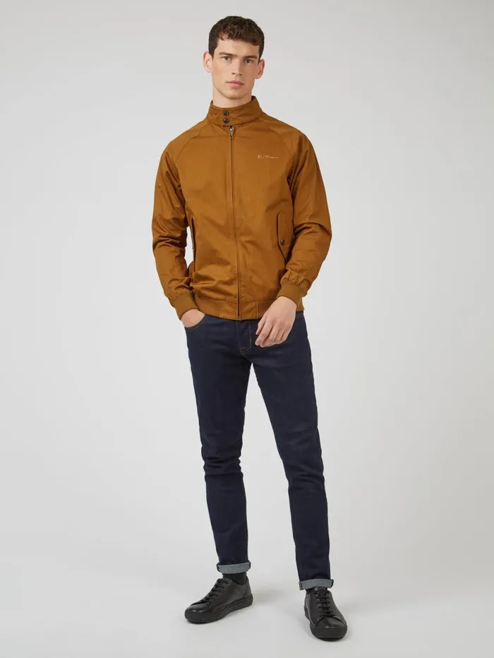Men Ben Sherman Harrington Jackets Signature Harrington Jacket 8211 Bronze