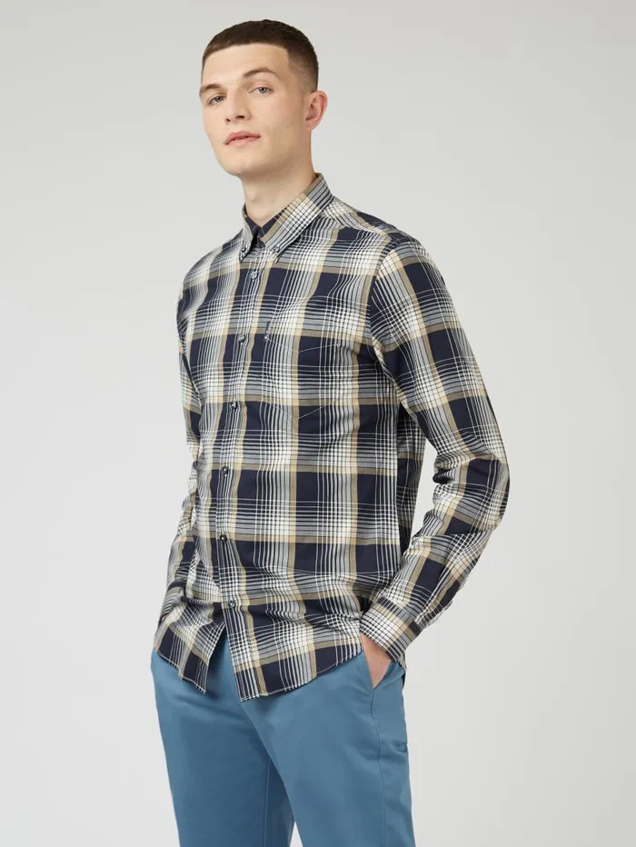 Men Ben Sherman Heritage Check Shirts Linear Check LongSleeve Shirt