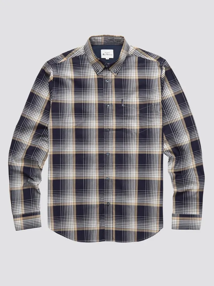 Men Ben Sherman Heritage Check Shirts Linear Check LongSleeve Shirt