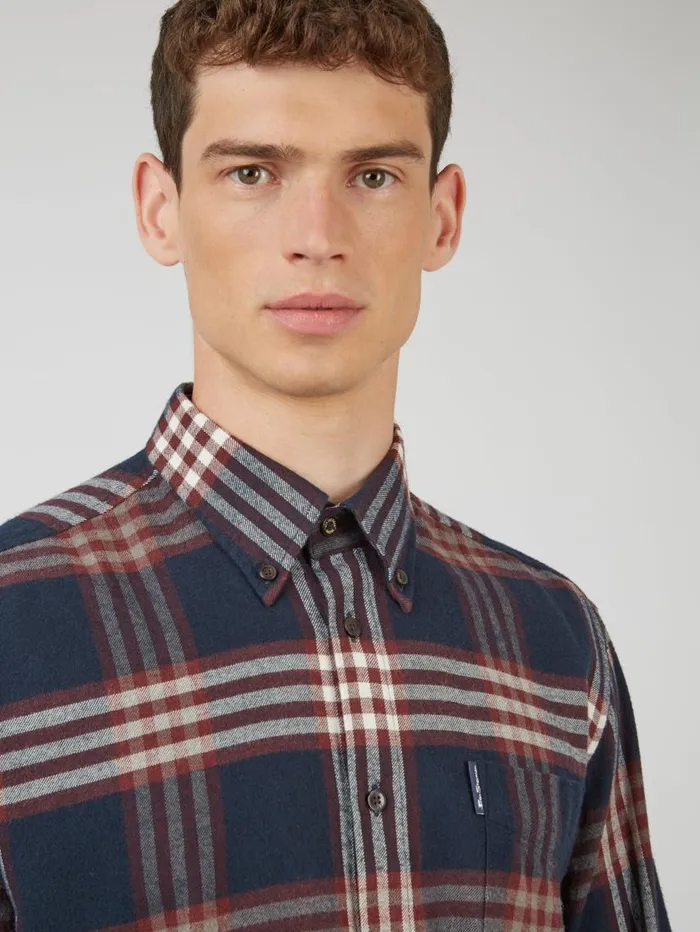 Men Ben Sherman Heritage Check Shirts Oversized Brushed Check LongSleeve Shirt Men Ben Sherman Heritage Check Shirts Oversized Brushed Check LongSleeve Shirt