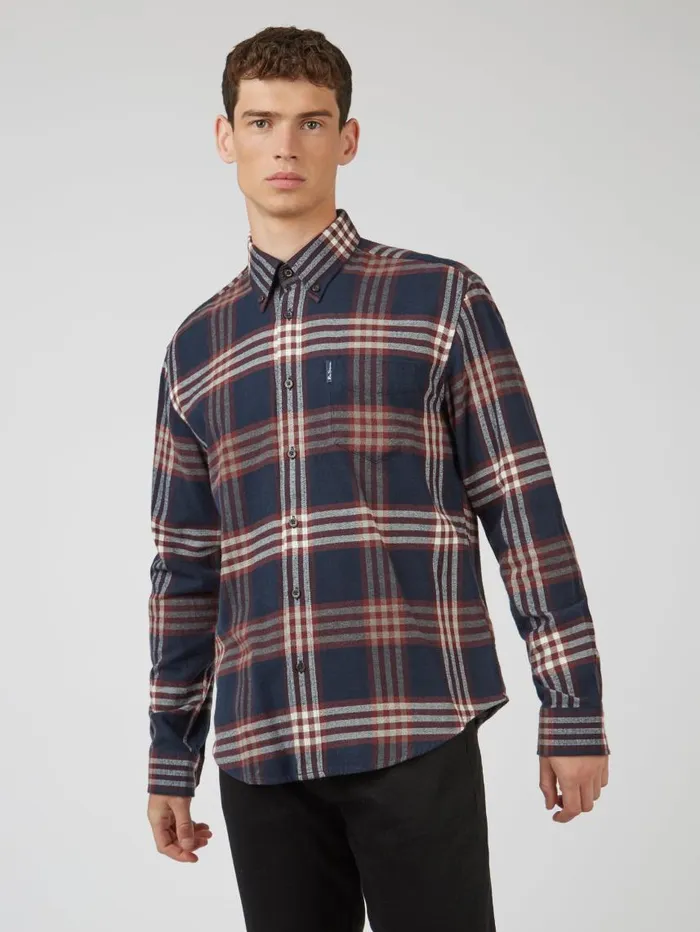 Men Ben Sherman Heritage Check Shirts Oversized Brushed Check LongSleeve Shirt Men Ben Sherman Heritage Check Shirts Oversized Brushed Check LongSleeve Shirt
