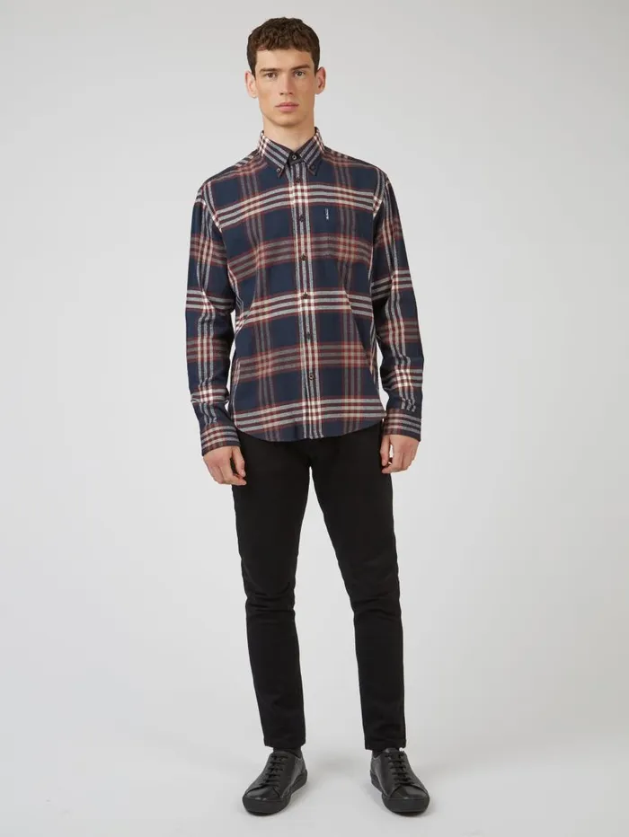 Men Ben Sherman Heritage Check Shirts Oversized Brushed Check LongSleeve Shirt Men Ben Sherman Heritage Check Shirts Oversized Brushed Check LongSleeve Shirt