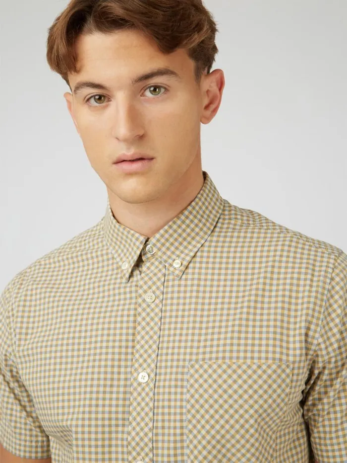 Men Ben Sherman Heritage Check Shirts Signature Gingham ShortSleeve Shirt 8211 Stone Men Ben Sherman Heritage Check Shirts Signature Gingham ShortSleeve Shirt 8211 Stone