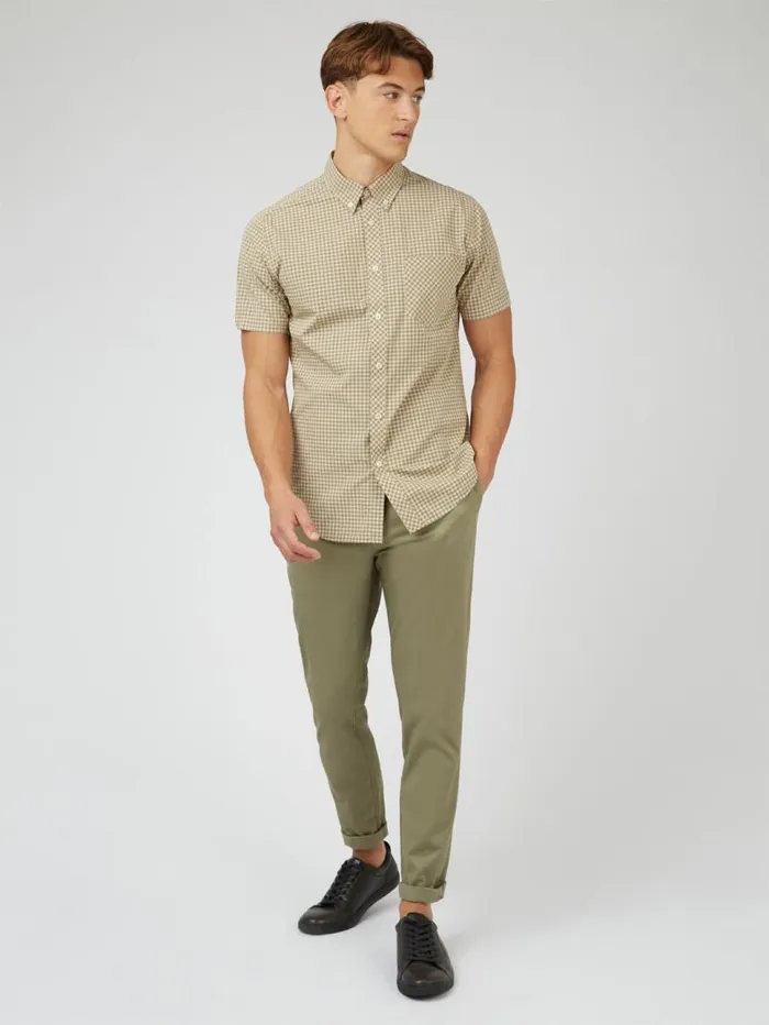Men Ben Sherman Heritage Check Shirts Signature Gingham ShortSleeve Shirt 8211 Stone Men Ben Sherman Heritage Check Shirts Signature Gingham ShortSleeve Shirt 8211 Stone