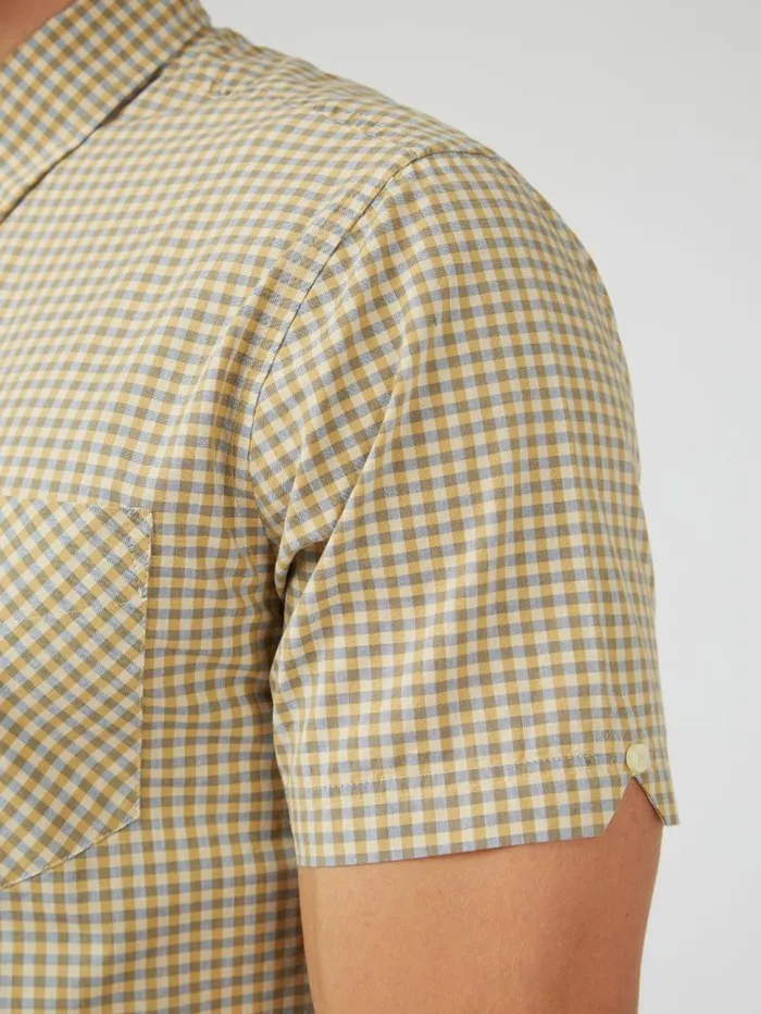 Men Ben Sherman Heritage Check Shirts Signature Gingham ShortSleeve Shirt 8211 Stone Men Ben Sherman Heritage Check Shirts Signature Gingham ShortSleeve Shirt 8211 Stone