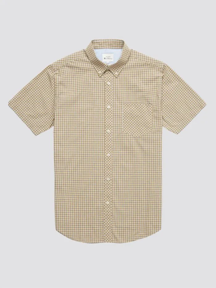 Men Ben Sherman Heritage Check Shirts Signature Gingham ShortSleeve Shirt 8211 Stone Men Ben Sherman Heritage Check Shirts Signature Gingham ShortSleeve Shirt 8211 Stone
