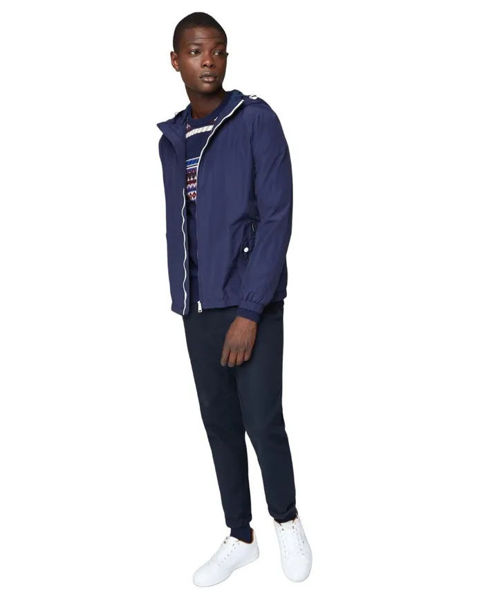 Men Ben Sherman Jackets and Outerwear Casual Hooded Jacket 8211 Navy